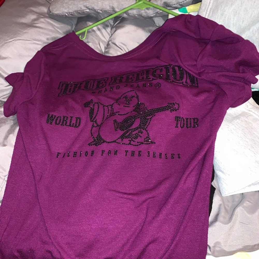 True religion purple outfit (shirt and jeans)